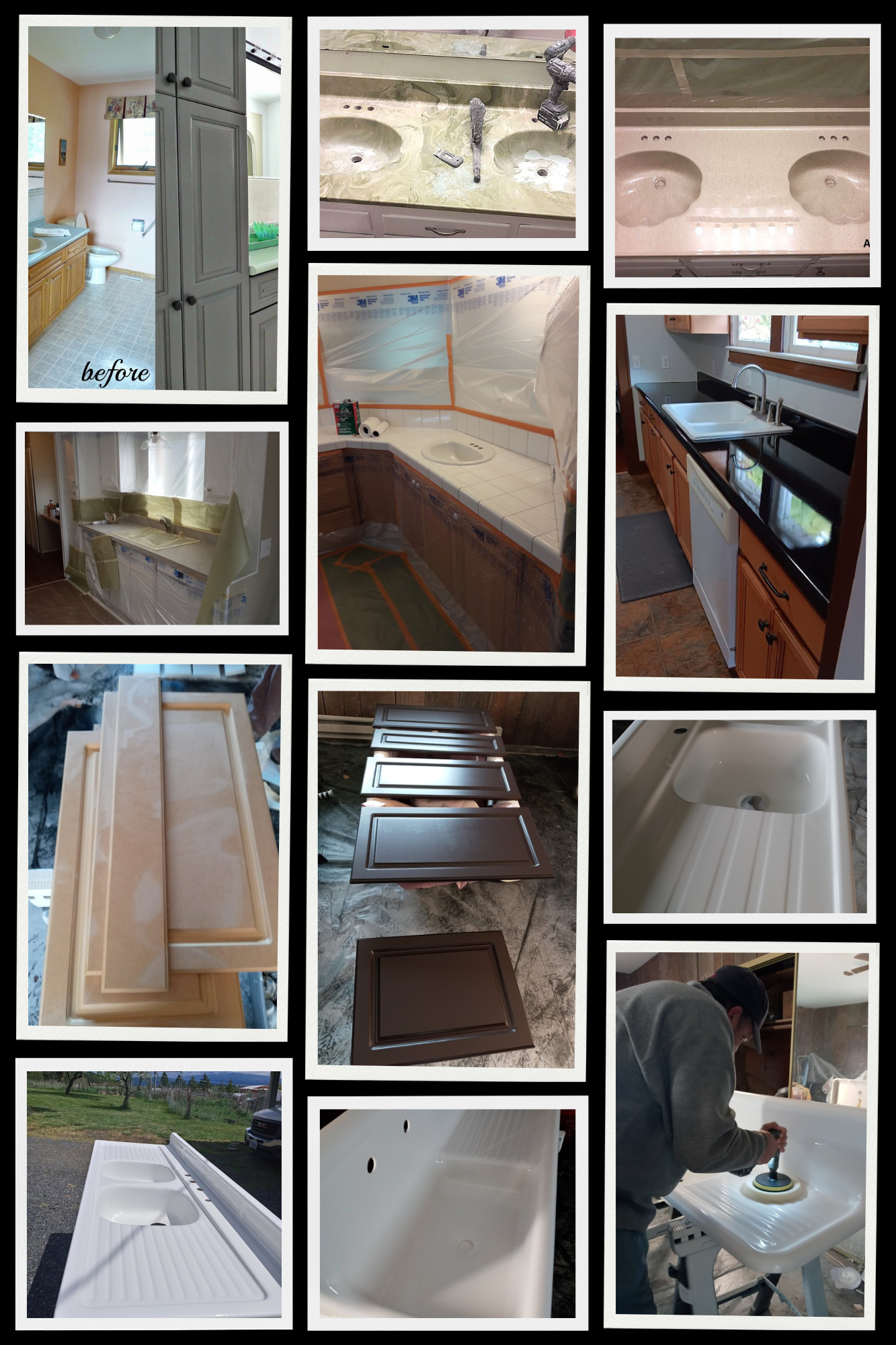 SINKS COUNTERS CABINETS COLLAGE