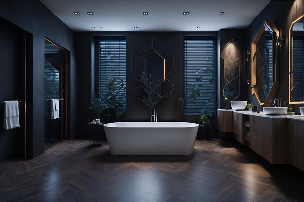 dark bath blue black white